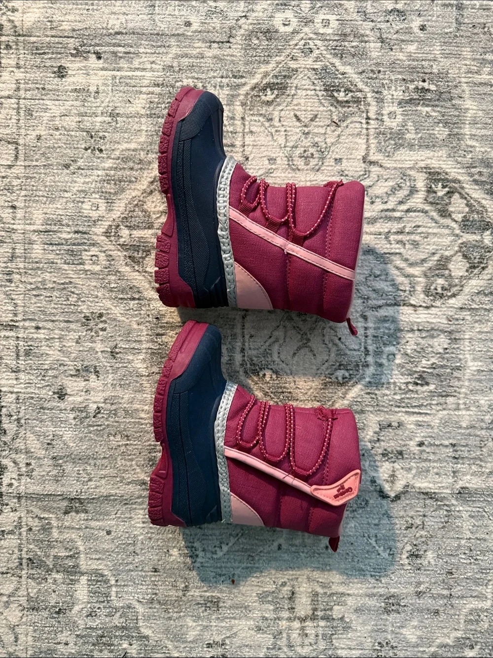 OshKosh B'gosh Pink and Navy Kids Snow Boots